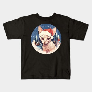 Devon Rex Cat Xmas, Love Cats Kids T-Shirt